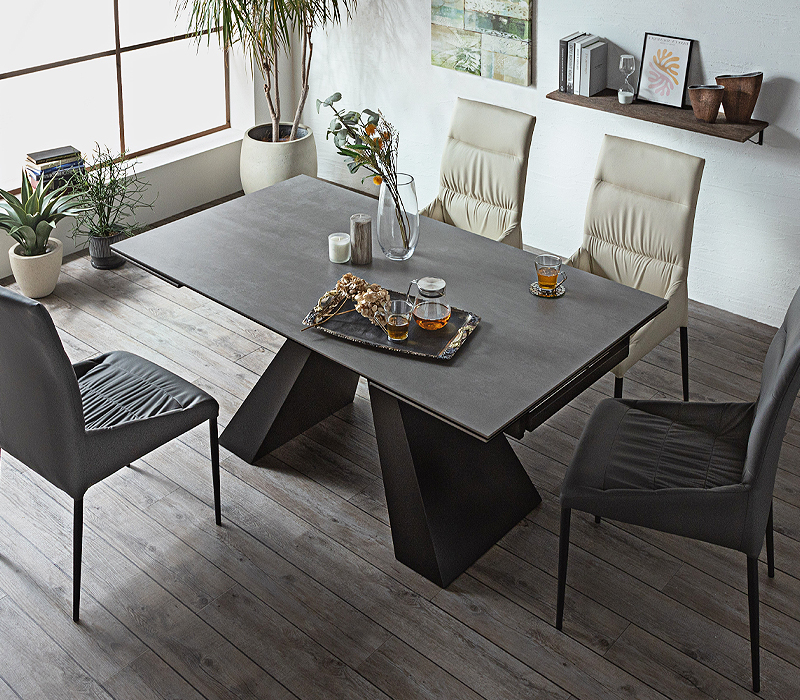 ダイニングテーブル 4人 6人 8人 セラミック 伸長式 伸縮 セラミック