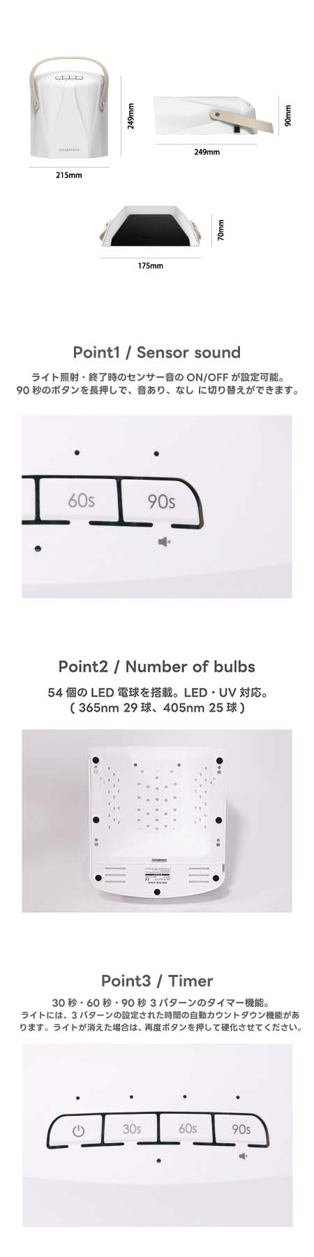 SHAREYDVA シャレドワ マルチLEDライト Bee 30W ホワイト UV-LED対応