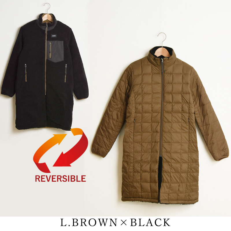 TAION（タイオン） ダウン×ボアリバーシブルロングダウンジャケット