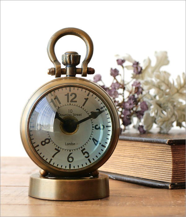 置き時計 置時計 アンティーク おしゃれ アナログ 小さい 羅針盤