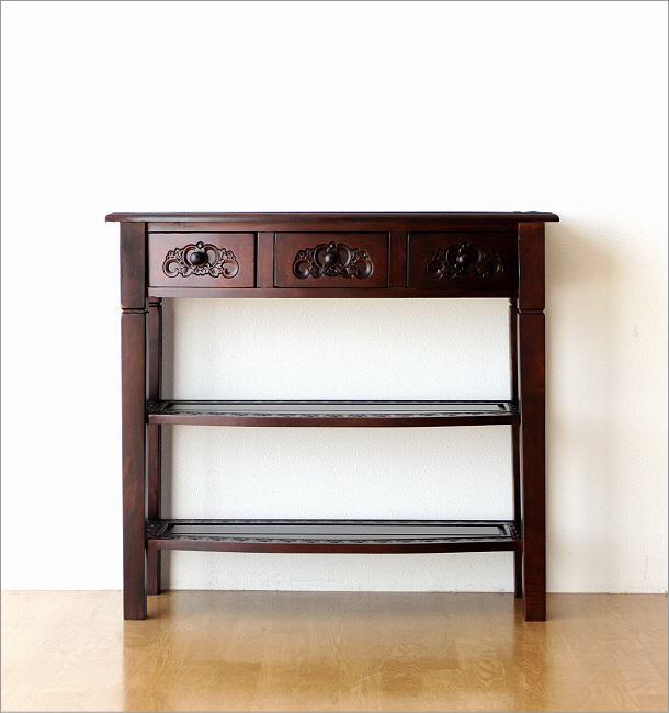 アンティーク 家具 棚 シェルフ コンソールテーブル 電話台 サイド