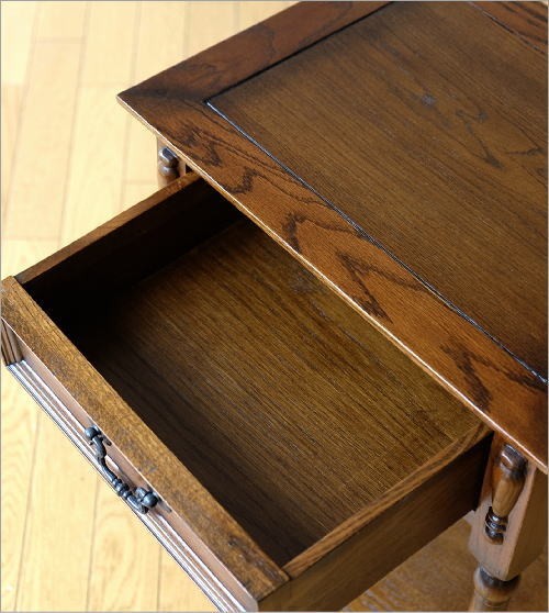 電話台 ファックス台 アンティーク おしゃれ スリム 木製 引き出し