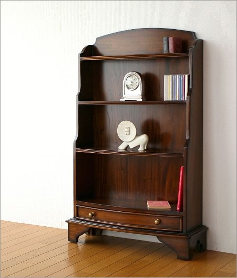 本棚 アンティーク 飾り棚 飾棚 スリム 木製 ディスプレイラック 書棚