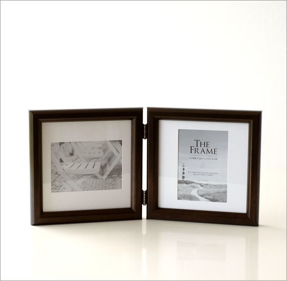 フォトフレーム 写真立て 卓上 屏風 L判 L版 2面 2窓 2枚 おしゃれ