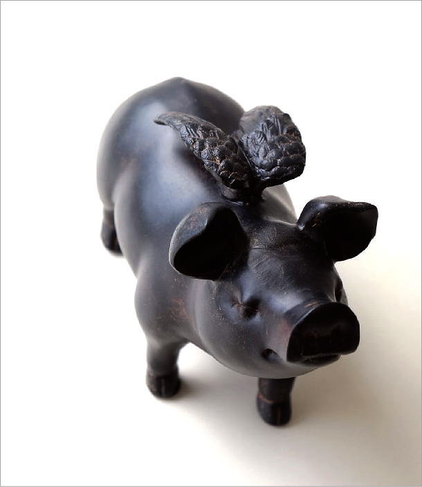 ぶた 置物 置き物 雑貨 豚 ブタ 天使 羽 ピッグ インテリアオブジェ