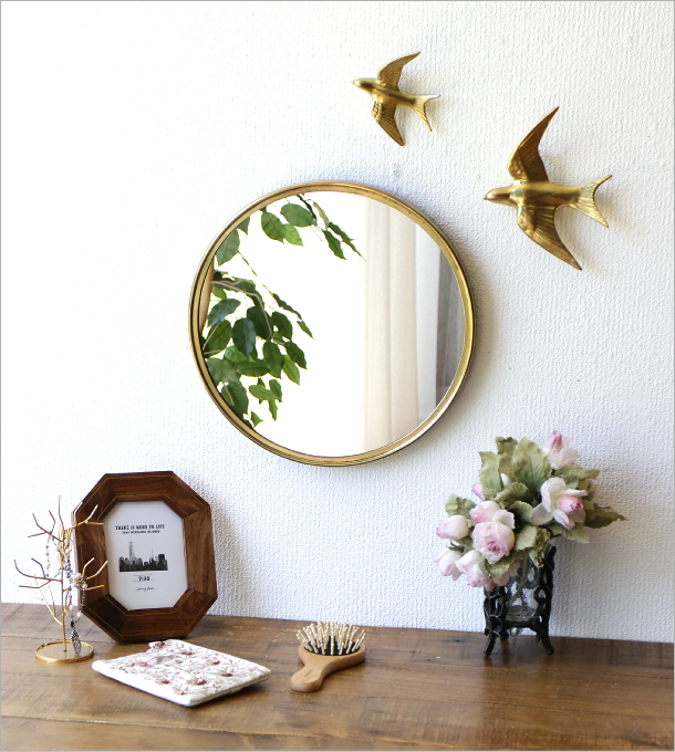 鏡 壁掛けミラー おしゃれ ウォールミラー シンプル ヴィンテージ風