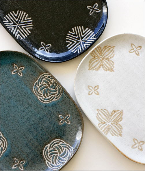 皿 プレート おしゃれ 楕円 スクエア お皿 シンプル モダン 和食器 和