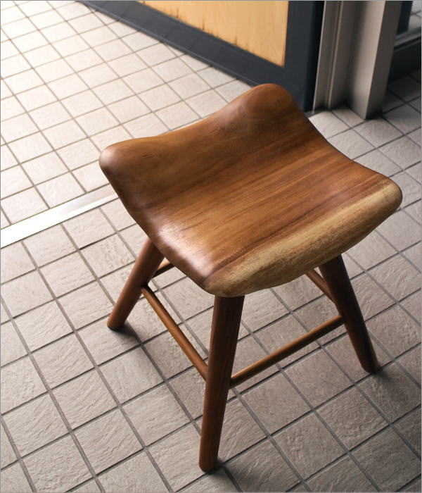 スツール 木製 おしゃれ 椅子 天然木 無垢 四角 角丸 ナチュラル 木目