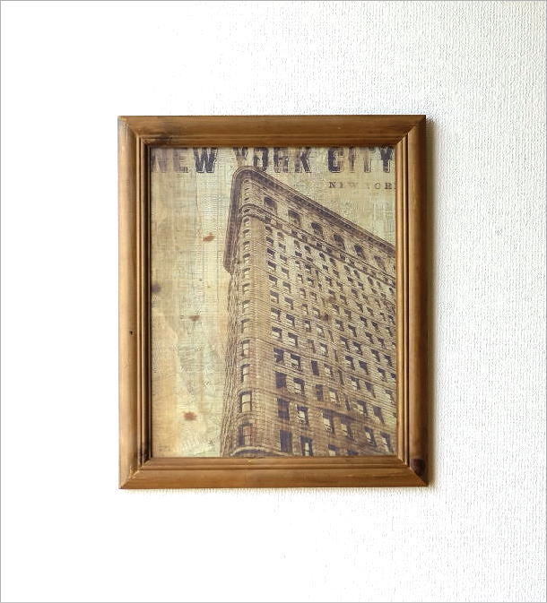 アメリカンアンティーク 額入りアート 壁掛けプリント額