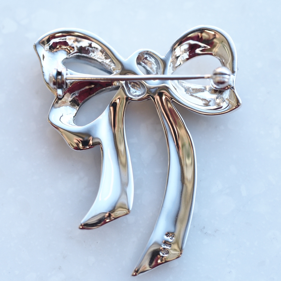 ROKUZAN マーカサイト リボン ブローチ ピンブローチ シルバー925 碌山