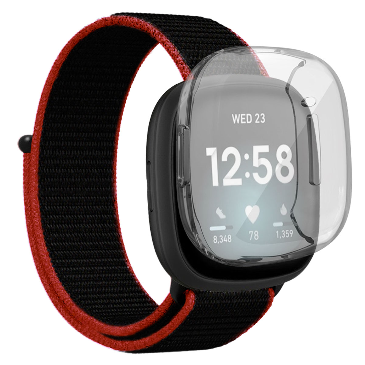 保護カバーセット】Fitbit sense versa 3 交換 ベルト ナイロン