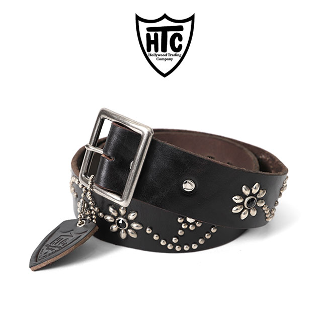 HTC エイチティーシー フラワースタッズ ターコイズ レザーベルト 125