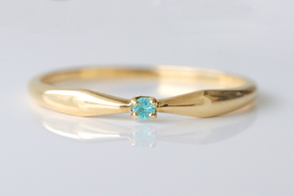 リング 希少石 パライバトルマリン ブラジル産オールドマイン K10 YG