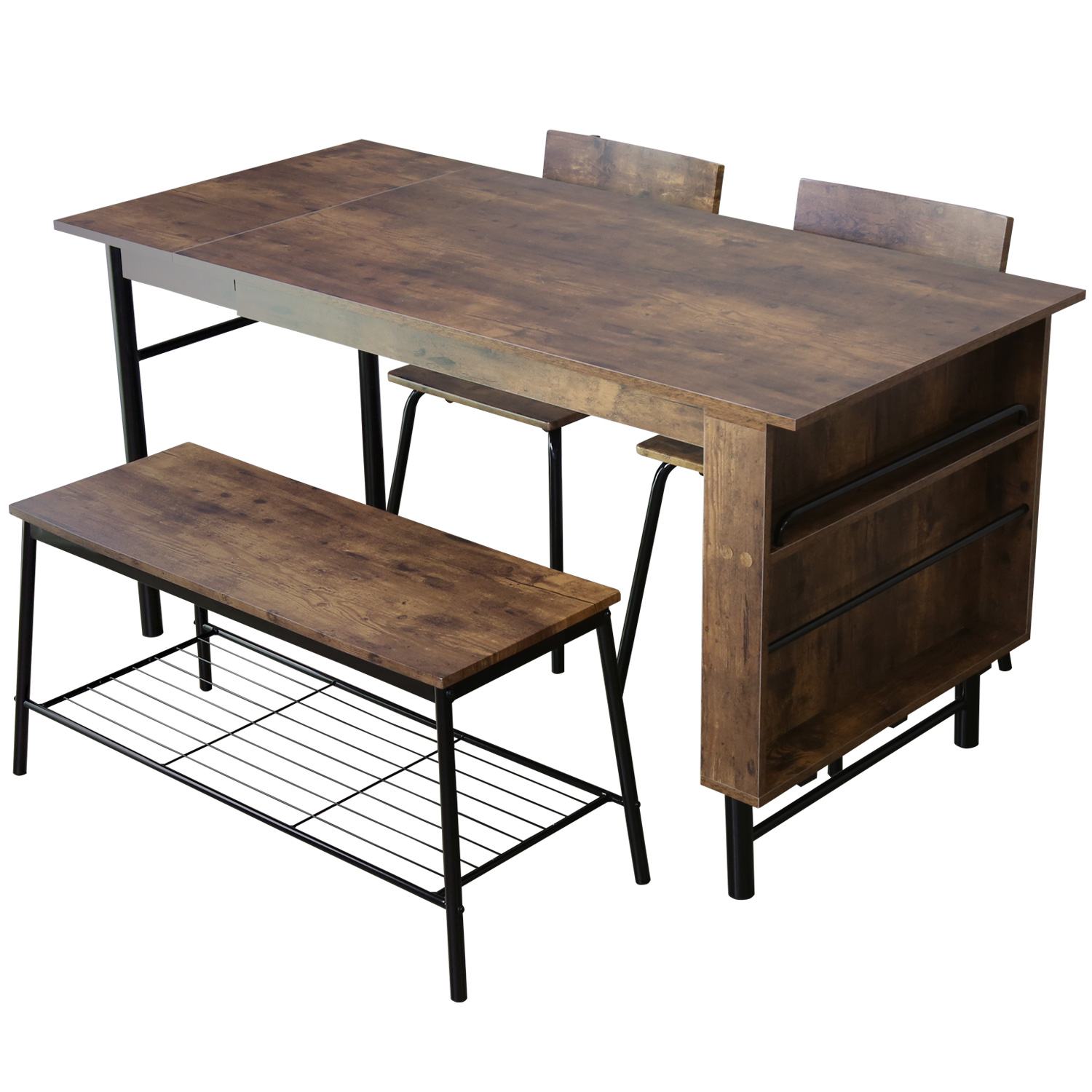 DORIS（ドリス） ダイニングテーブルセット 4人 ベンチ 4点セット 伸長