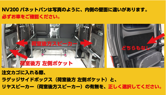 日産（NISSAN） NV200 バネットバン DX/VX/GX サイドトリム無し