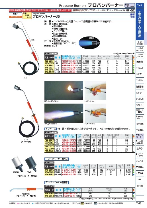 新富士 ( 新富士バーナー ) トリガー式プロパンバーナー L-10T ホース
