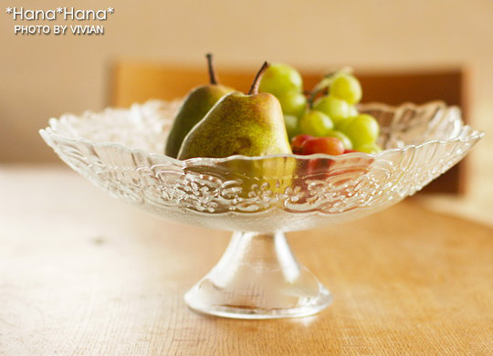 食器 ガラス食器 フルーツボウル 台付き 30cm コンポート 果物皿
