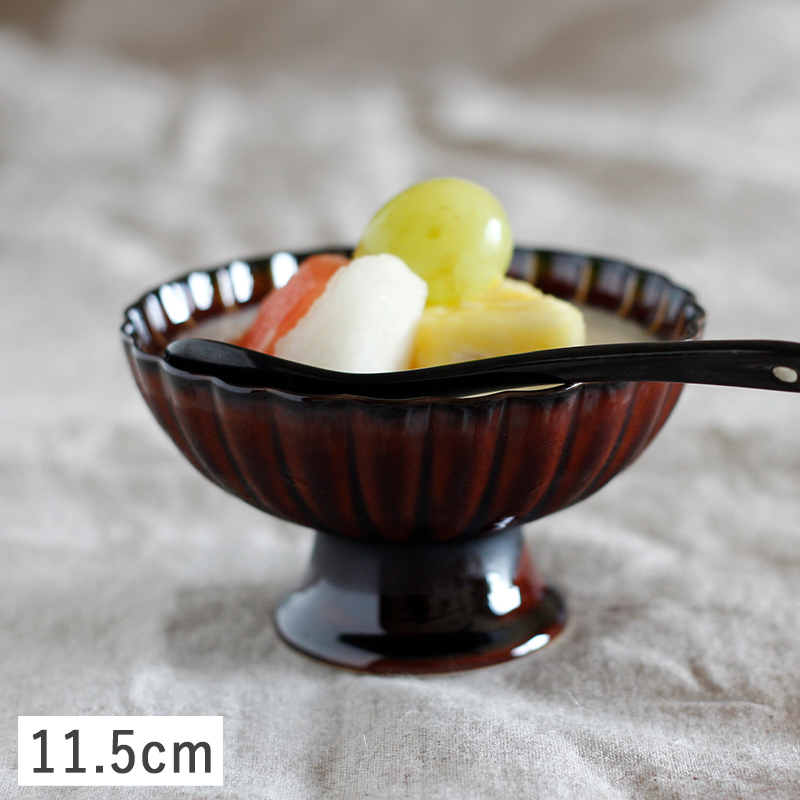 食器 和食器 小鉢 デザートカップ 足つき カネコ小兵 ぎやまん陶 菊形