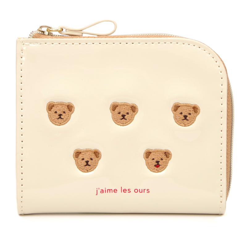 Flowering（フラワーリング） L字型 ミニ 財布 ベア フワラー チェリー