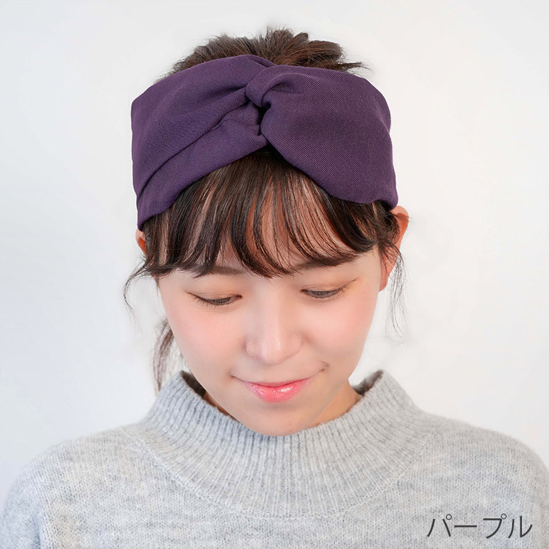 ヘアバンド サイズ調整が簡単 カチューシャ ダブルガーゼ クロスバンド