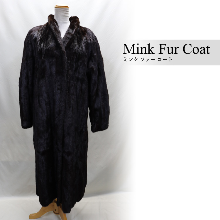 SAGA サガ ミンク ファー ロングコート ダーク : エルベートブルー