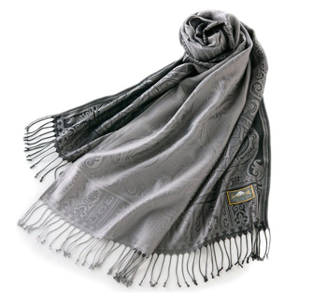 ストール シルク100% 日本製 おぼろ織り ペイズリー柄 大判 レディース