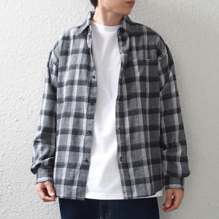 SUGGESTION ネルシャツ 長袖 メンズ レディース サジェスション