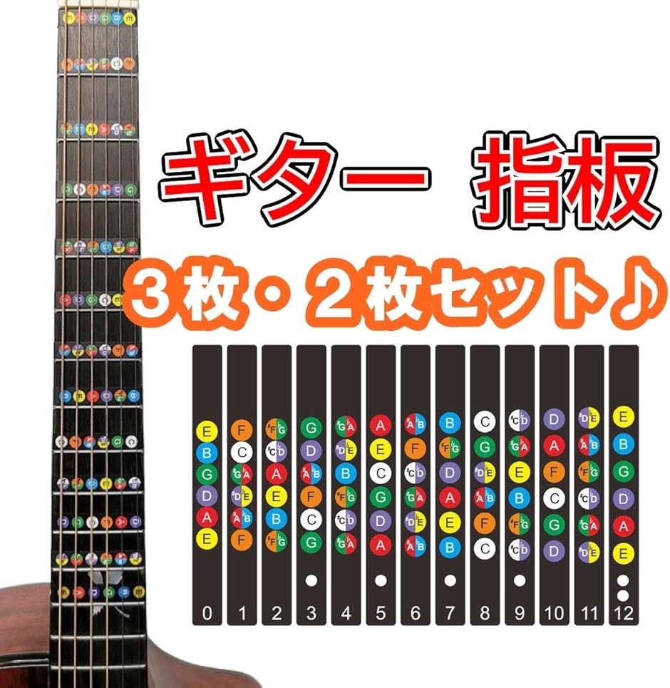 ギター 指板 練習 初心者 弦 ストラップ フレット シール ステッカー