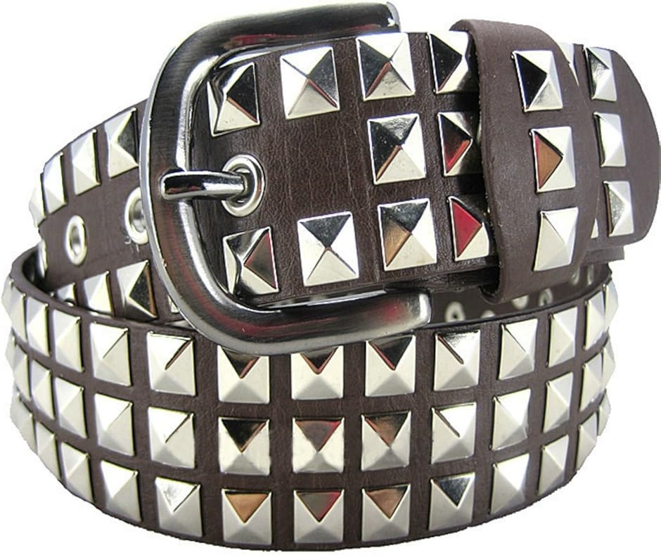 スタッズベルト 3連 ピラミッド 太め 鋲ベルト ロック パンク