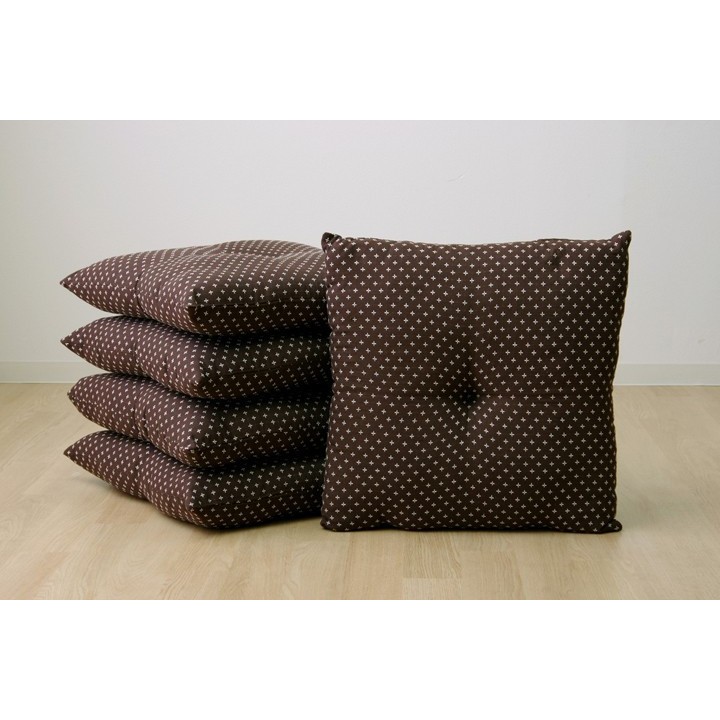 イケヒコ 座布団 セット クッション 銘仙判 刺し子 約55×59cm 5枚組