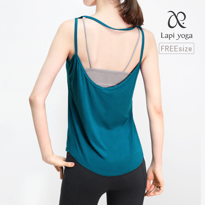 ヨガウェア キャミソール タンクトップ 背中開き トップス ヨガ