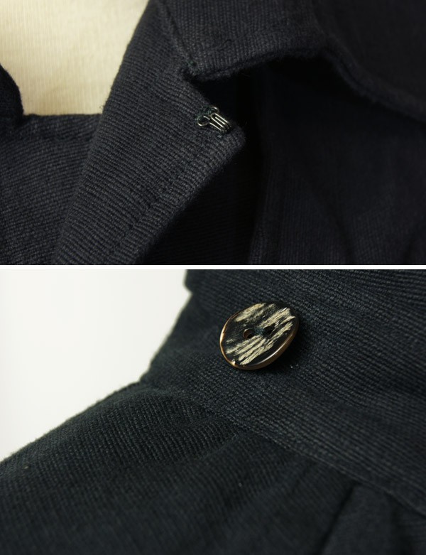 紳士マント 黒色綿生地 着物、作務衣用 和洋兼用 カジュアルメンズ