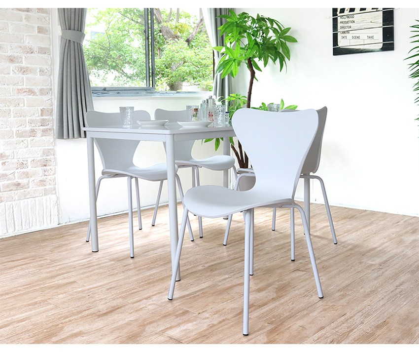 ダイニングテーブルセット 4人掛け ホワイト 5点セット 白 鏡面 艶あり