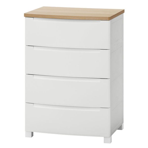 IRIS OHYAMA（アイリスオーヤマ） チェスト おしゃれ 白 4段 収納