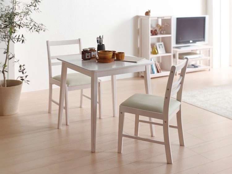 ダイニングテーブル 正方形 2人用 小さめ 幅70cm 天然木製