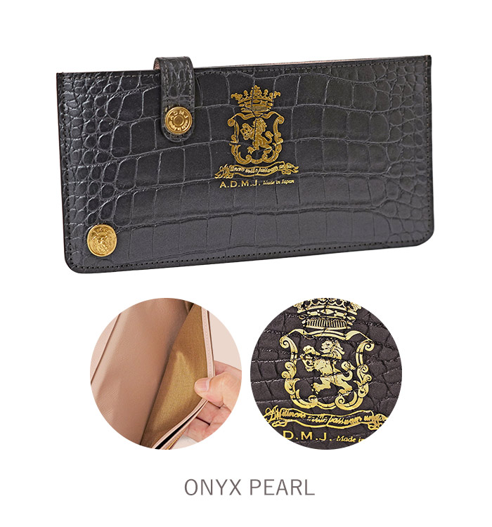 A.D.M.J（エーディーエムジェイ） ADMJ 財布 クロコ型押し スリム