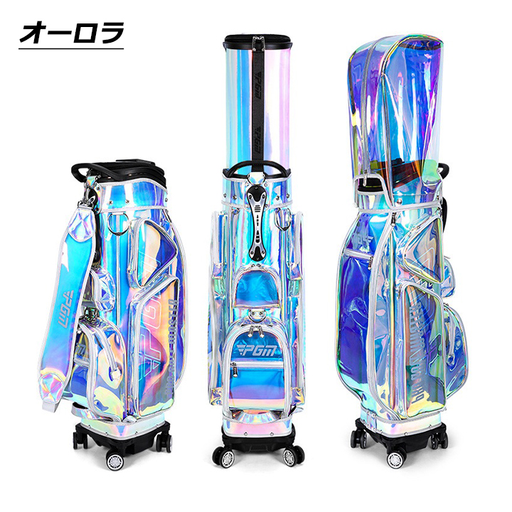 キャディバッグ 4輪キャスター ポータブルゴルフバッグ PGM メンズ