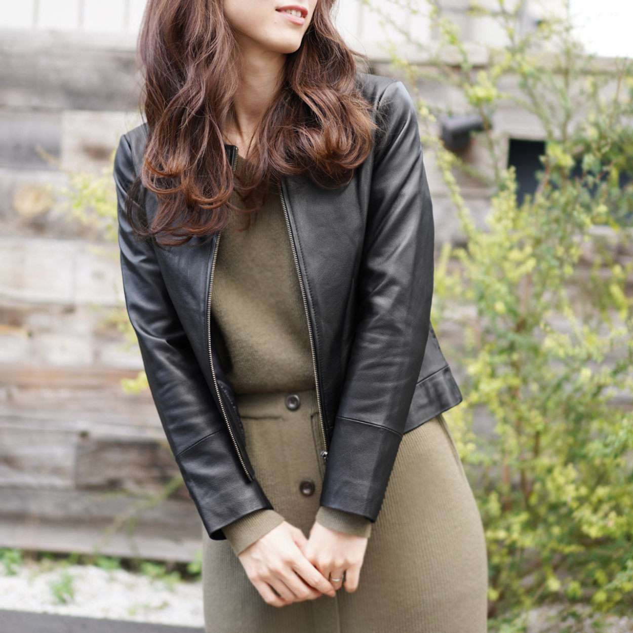 sankyo shokai（三京商会） レザージャケット レディース ノーカラー