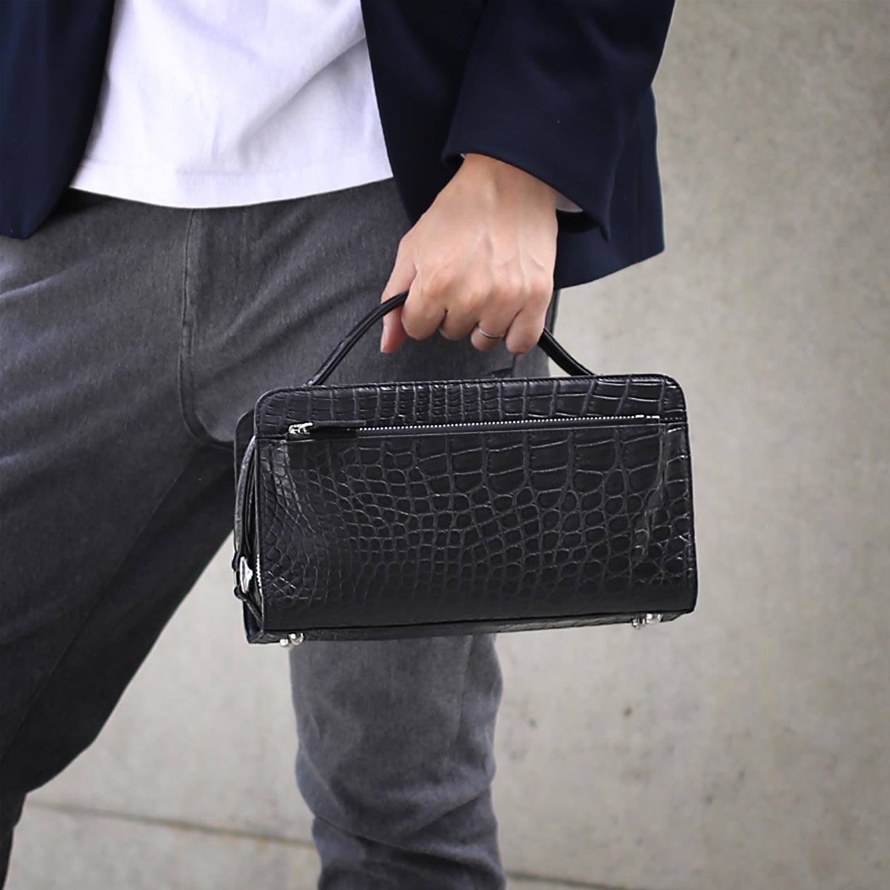 sankyo shokai（三京商会） クロコダイル バッグ メンズ セカンド