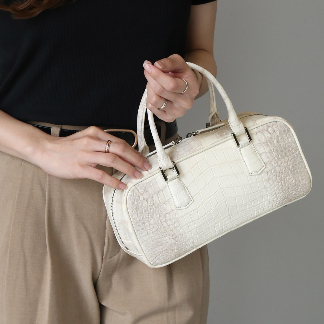 sankyo shokai（三京商会） ヒマラヤクロコダイル ミニボストンバッグ