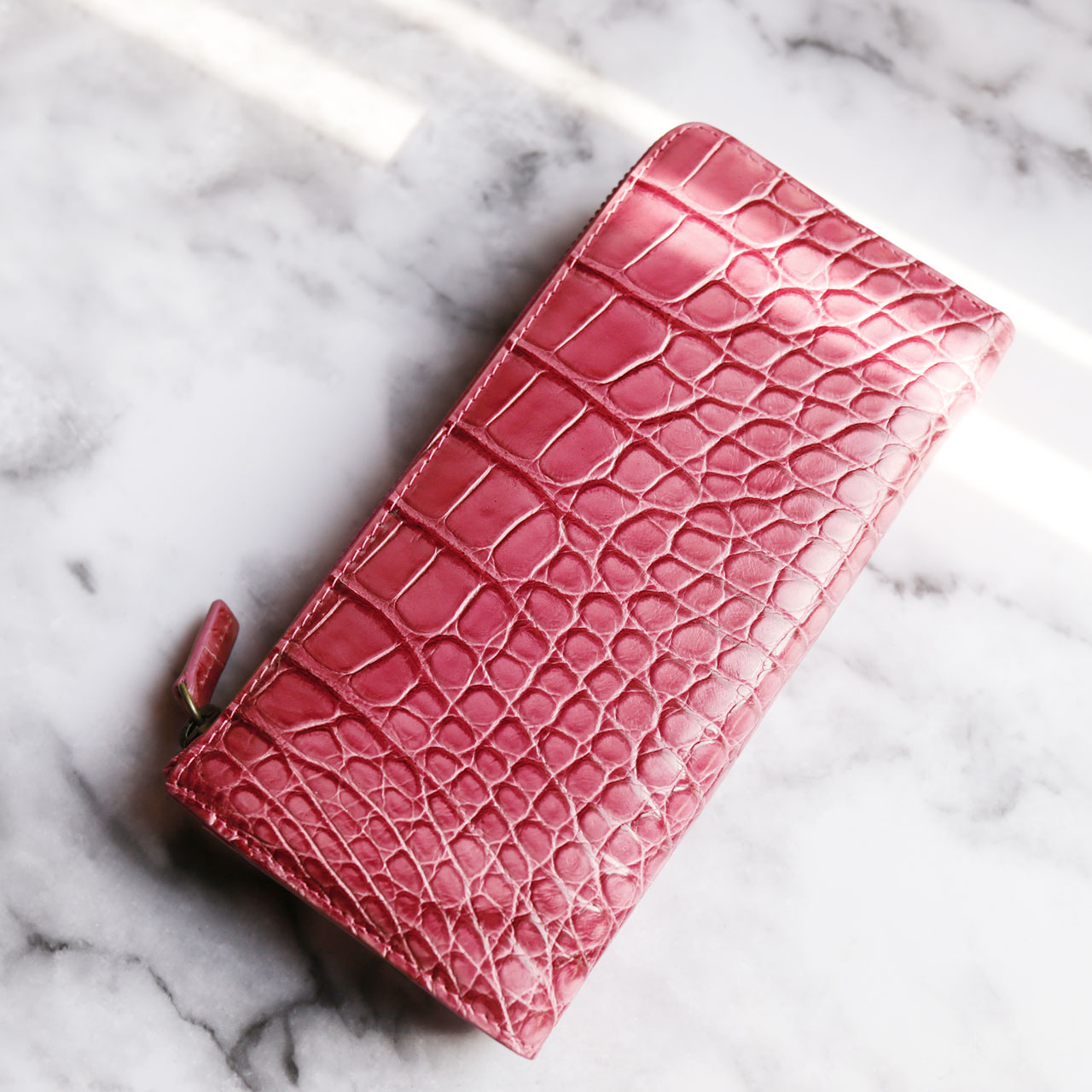 sankyo shokai（三京商会） フランス クロコダイル L字ファスナー 長