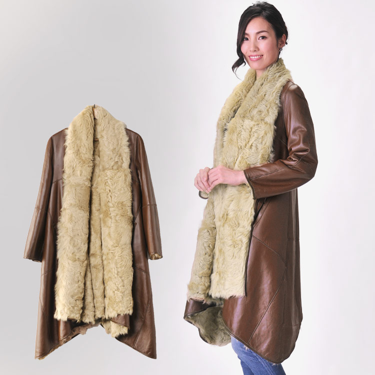 sankyo shokai（三京商会） 毛皮 ロングコート カルガンラム コート W
