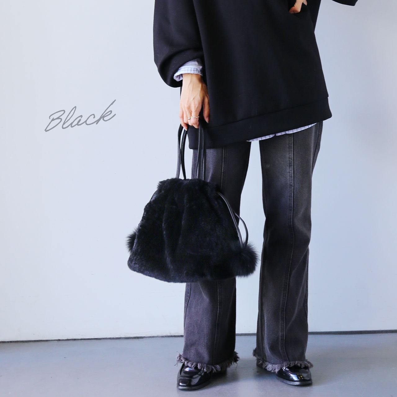 sankyo shokai（三京商会） レッキス ファーバッグ 巾着 レディース