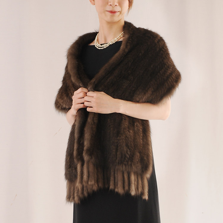 sankyo shokai（三京商会） 毛皮/ロシアンセーブル 編み込み ストール