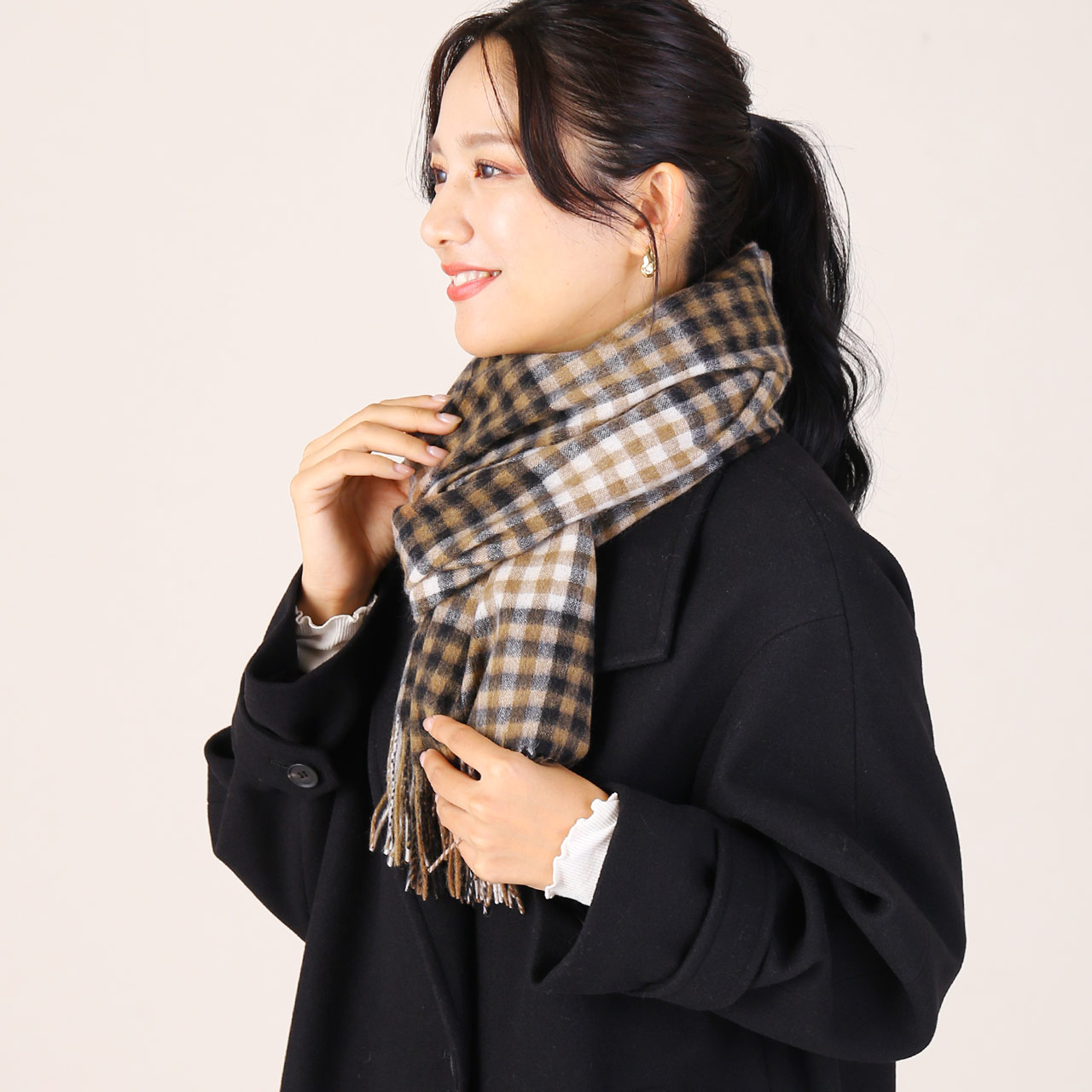 sankyo shokai（三京商会） カシミヤ 100% チェック ストール