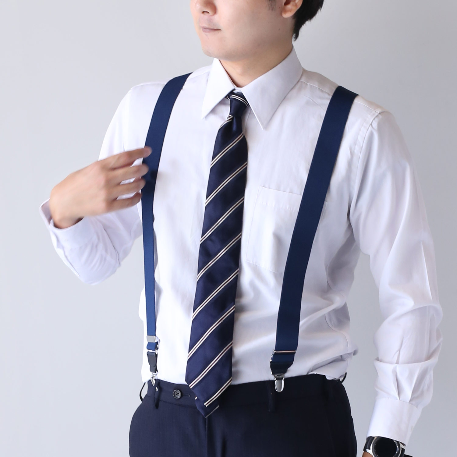 PRAIRIE 1957 日本製 サスペンダー メンズ Y字型 35mm幅 イタリア 牛革