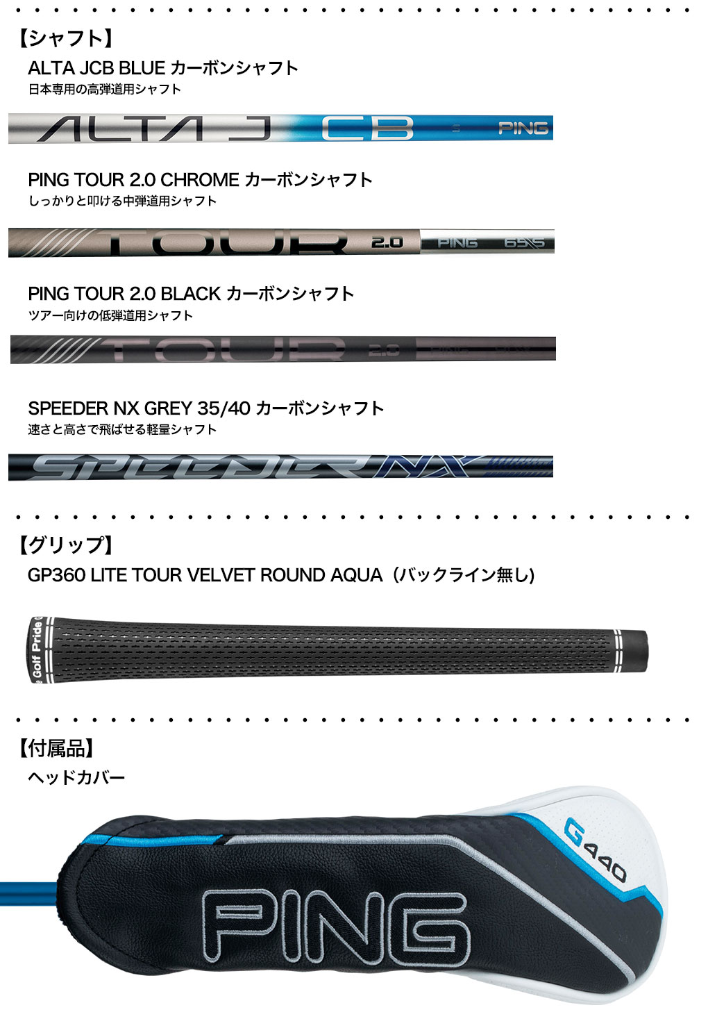 PING（ピン） PING G440 ハイブリッド メンズ 標準カーボンシャフト