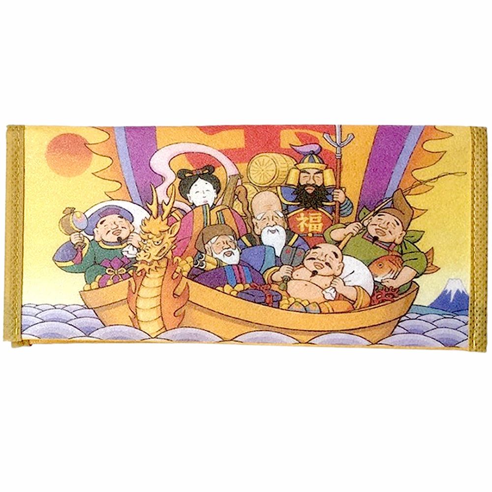 開運財布 七福神 宝船 札入れ 縁起物 招福 開運 宝くじ 通帳ケース 金