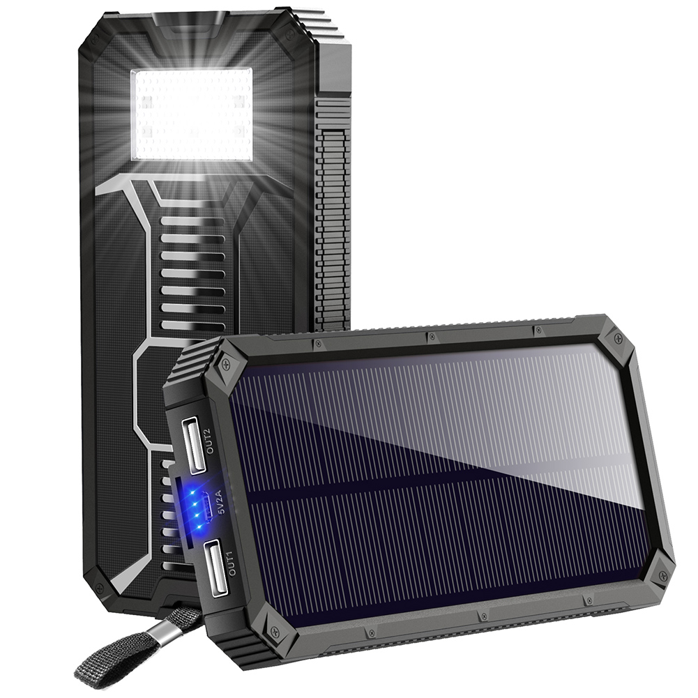 防災備品】 モバイルバッテリー ソーラー 大容量 15000mAh 軽量 充電器