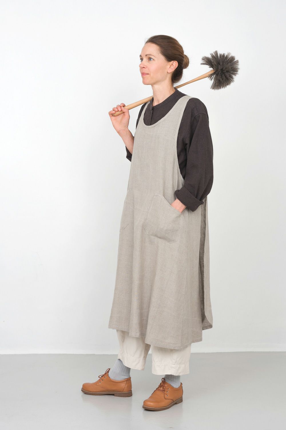 fog linen work（フォグリネンワーク） リネン オーバーエプロン 麻